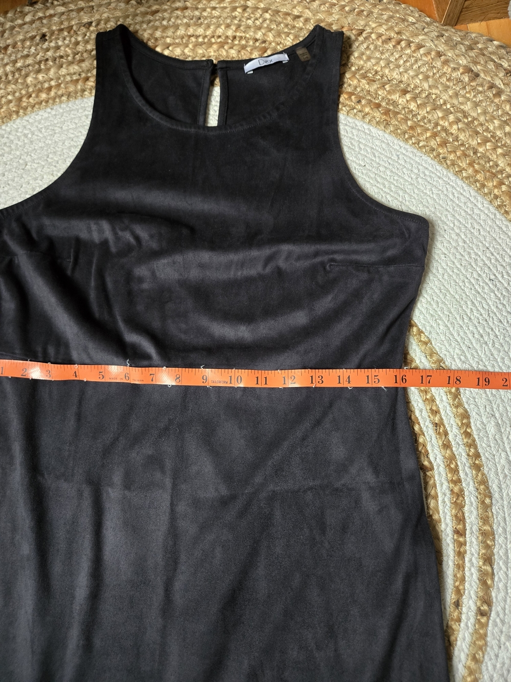Faux Suede Black Sleeveless Fringe Midi Dress Western Goth Chic - Picture 10 of 13